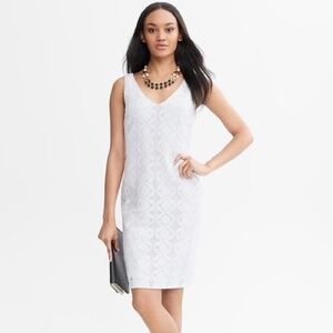 Banana Republic White Sleeveless Sheath Dress Size 4